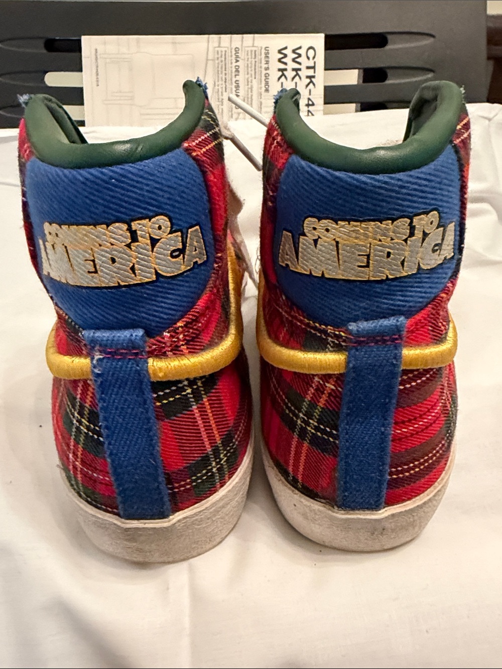 Nike Plaid High-Top Mens Sneakers - Red/Blue/Green